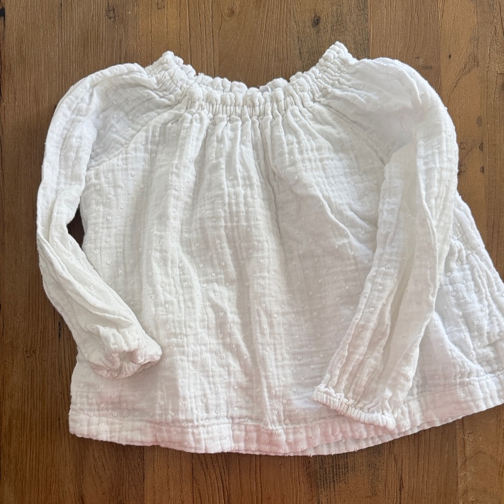 GAP White Girls' Lightweight Peasant Blouse
